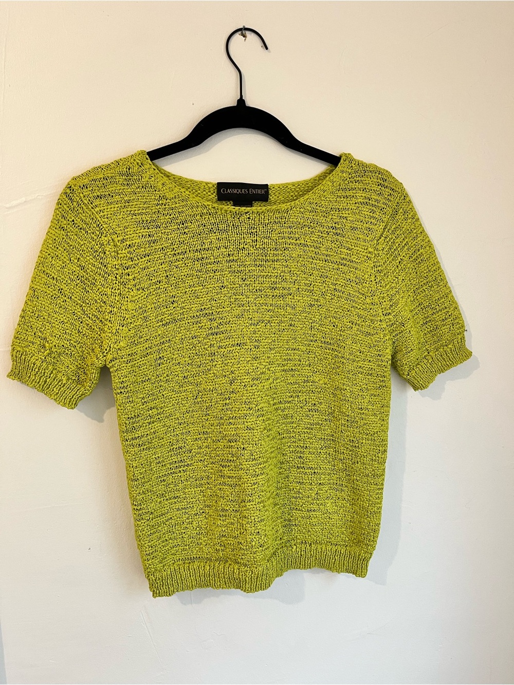 Classiques Entier Chartreuse Knit Short Sleeve Top